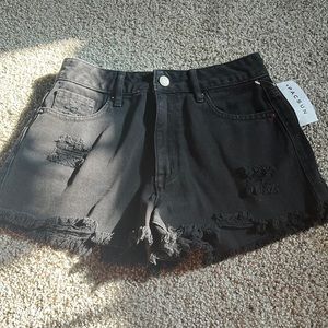 Black jean shorts so cute never worn. Great material. Highrise